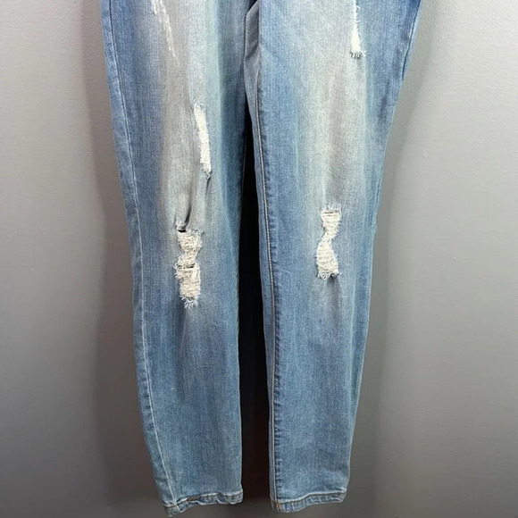 CI SONO Denim Overalls Distressed Jean Blue Light Adjustable 90s Vibe Boho S - Picture 5 of 13
